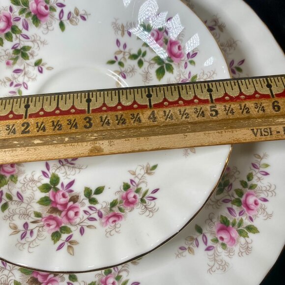 1960 Vintage Royal Albert Tea cup, Saucer, and Dessert Plate, Lavender Rose, - Picture 8 of 10